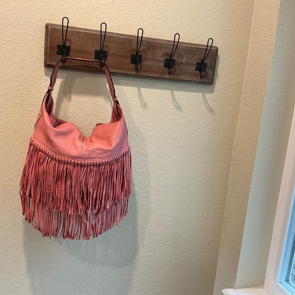 OrYANY Stevie Pink Leather Fringe Conceal Carry Handbag Pristine Condition